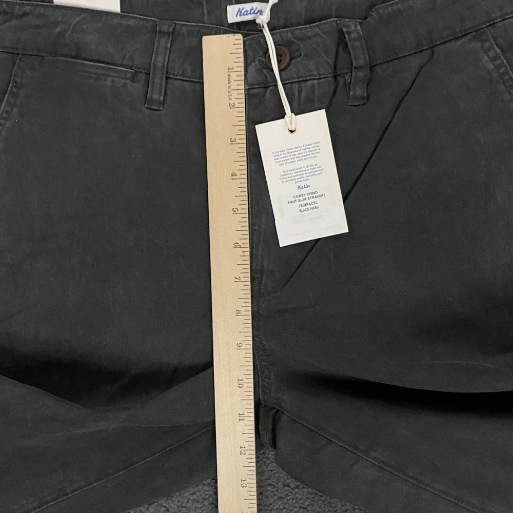Katin Corey Pant Mens 32x32 Slim Straight Chino Cotton Stretch Black Wash Gray